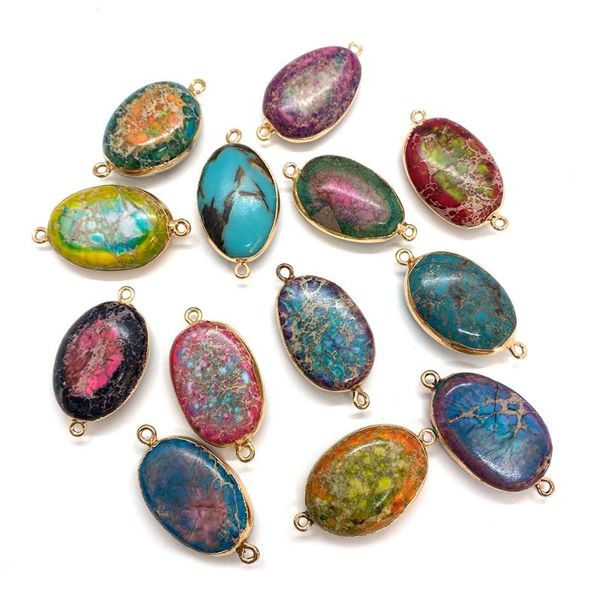 charms natural connector pendant oval exquisite turquoise double hole for jewelry making diy bracelet necklace accessories, Bronze;silver
charms natural connector pendant oval exquisite turquoise double hole for jewelry making diy bracelet necklace accessories, Bronze;silver