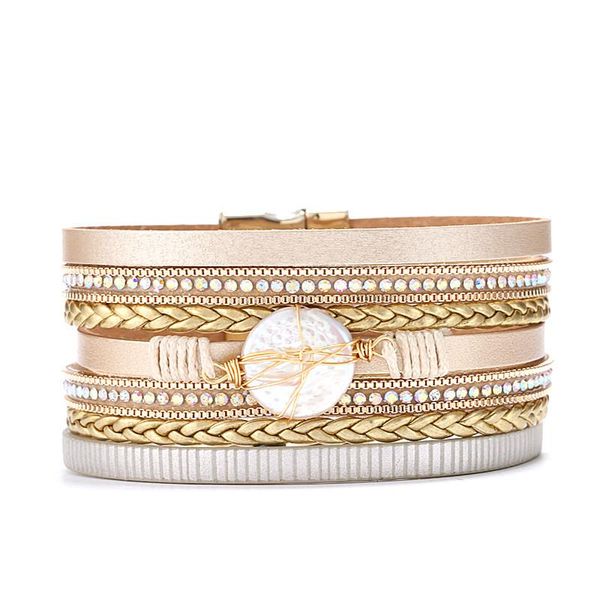 tennis button bohemian bracelets for women wrap woven multilayer leather handmade 2021 fashion jewelry gift, Golden;silver
tennis button bohemian bracelets for women wrap woven multilayer leather handmade 2021 fashion jewelry gift, Golden;silver