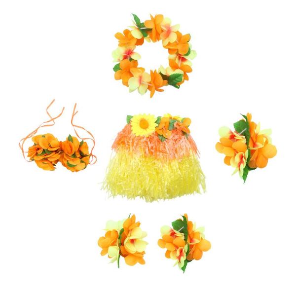 decorative flowers & wreaths 7pcs in 1 set orange and yellow hawaiian two colored dance party costume thicken artificial flower skirt bracel
decorative flowers & wreaths 7pcs in 1 set orange and yellow hawaiian two colored dance party costume thicken artificial flower skirt bracel