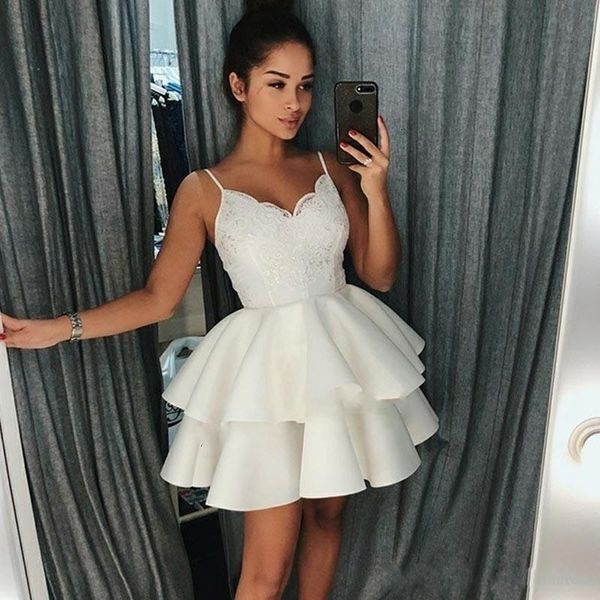 short 2021 new little white homecoming es spaghetti straps ball gown layers lace cocktail mini prom gowns for graduation 3xn0, Black
short 2021 new little white homecoming es spaghetti straps ball gown layers lace cocktail mini prom gowns for graduation 3xn0, Black