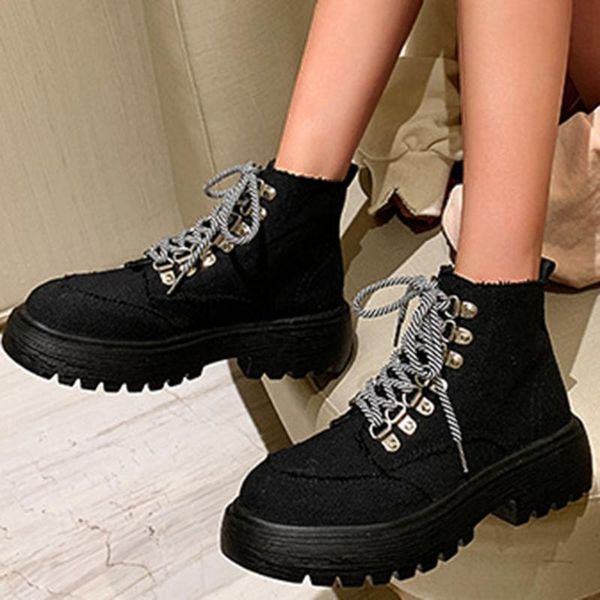 boots ankle lace women work shoes round head waterproof platform fabric female autumn winter, Black
boots ankle lace women work shoes round head waterproof platform fabric female autumn winter, Black