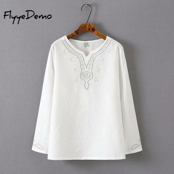 women's t-shirt loose fashion v-neck long sleeve shirt women plus size cotton autumn solid all-match office lady korean clothes, White
women's t-shirt loose fashion v-neck long sleeve shirt women plus size cotton autumn solid all-match office lady korean clothes, White