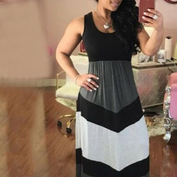 ladies sleeveless striped dress women stripe stitching casual color block high waist maxi long dress robe longue femme, Black;gray
ladies sleeveless striped dress women stripe stitching casual color block high waist maxi long dress robe longue femme, Black;gray