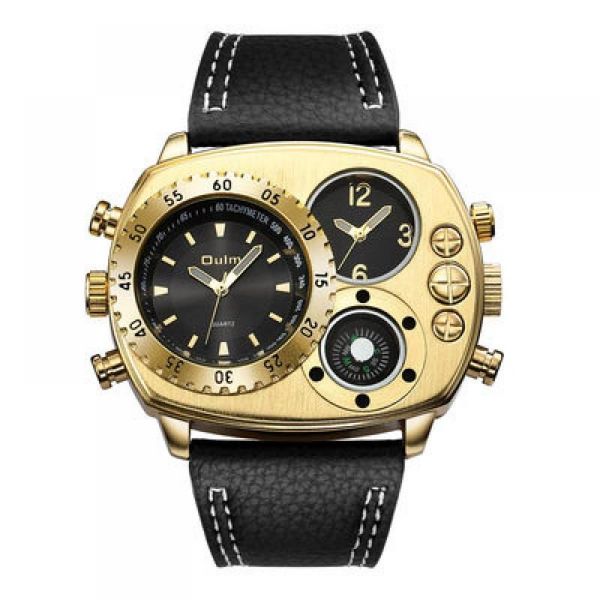 wristwatches 2021 oulm casual genuine leather strap watches men luxury two time zone quartz clock large dial male sport wristwatch, Slivery;brown
wristwatches 2021 oulm casual genuine leather strap watches men luxury two time zone quartz clock large dial male sport wristwatch, Slivery;brown