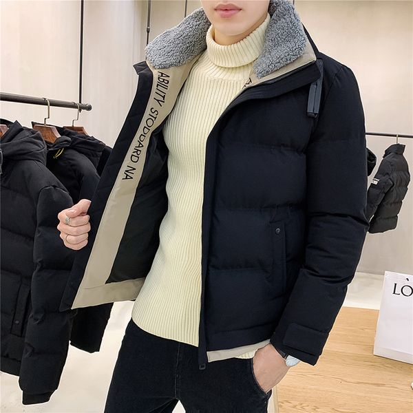 lamb Workwear men's collar trend cotton handsome short winter casual street slim j 2KV1, Black
lamb Workwear men's collar trend cotton handsome short winter casual street slim j 2KV1, Black