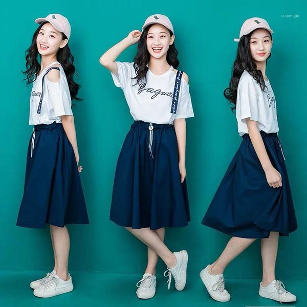 kids fashion girls clothing sets 2021 summer 2 pcs letter t-shirt & skirt set for 8 14 years child teen school clothes skirts, Blue
kids fashion girls clothing sets 2021 summer 2 pcs letter t-shirt & skirt set for 8 14 years child teen school clothes skirts, Blue