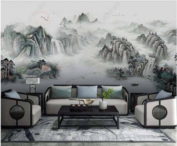 3d wallpaper custom p chinese style artistic conception abstract ink landscape home decor 3d wall murals wallpaper for walls 3 d
