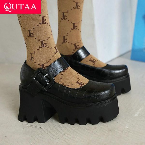 dress shoes qutaa 2021 round toe ankle strap elegant female pumps spring summer microfiber thick high heel women size 34-40, Black
dress shoes qutaa 2021 round toe ankle strap elegant female pumps spring summer microfiber thick high heel women size 34-40, Black