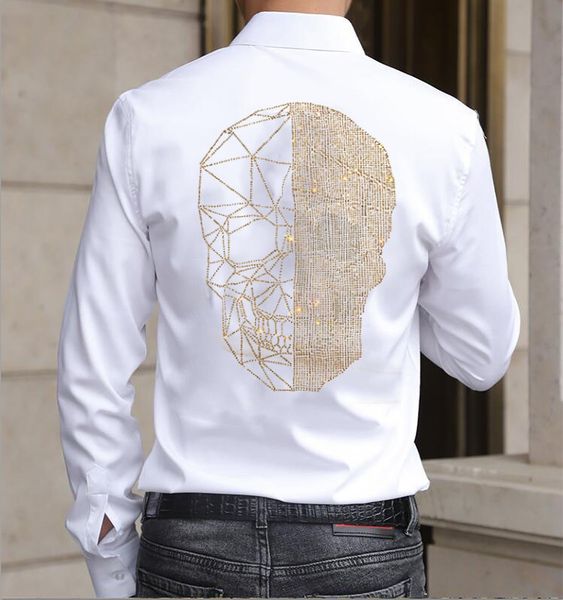 2021 men's new fashion rhinestone long sleeve striped fit shirt casual blouse wholesale drill camisa c6sg, White;black
2021 men's new fashion rhinestone long sleeve striped fit shirt casual blouse wholesale drill camisa c6sg, White;black