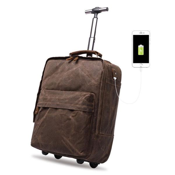 backpack vzva oil wax canvas men's waterproof outdoor trolley travel multifunctional luggage
backpack vzva oil wax canvas men's waterproof outdoor trolley travel multifunctional luggage