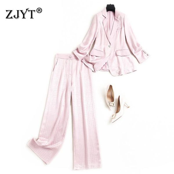 women's two piece pants 2021 fashion designer women spring suit elegant one button blazer and 2 set office lady outfits, White
women's two piece pants 2021 fashion designer women spring suit elegant one button blazer and 2 set office lady outfits, White
