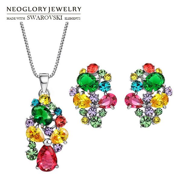 earrings & necklace neoglory austria rhinestone zircon jewelry set exquisite colorful geometric design party trendy necklaces sale gift, Silver
earrings & necklace neoglory austria rhinestone zircon jewelry set exquisite colorful geometric design party trendy necklaces sale gift, Silver