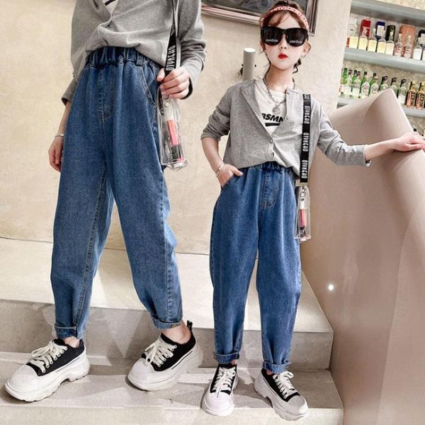 kids girls casual pleated loose jeans trousers 2021 spring autumn new teenage girls harem denim pant children clothing, Blue
kids girls casual pleated loose jeans trousers 2021 spring autumn new teenage girls harem denim pant children clothing, Blue