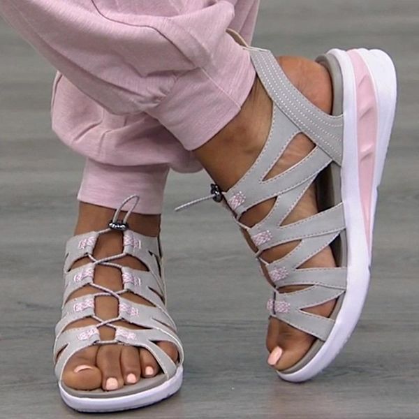 sandals solid color round open toe soft wedge drawstring ladies sandalias summer fashion outdoor beach shoes women, Black
sandals solid color round open toe soft wedge drawstring ladies sandalias summer fashion outdoor beach shoes women, Black
