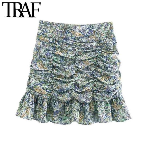 traf women chic fashion with ruffled pleated printed mini skirts vintage high waist back zipper female skirts mujer 210730, Black
traf women chic fashion with ruffled pleated printed mini skirts vintage high waist back zipper female skirts mujer 210730, Black