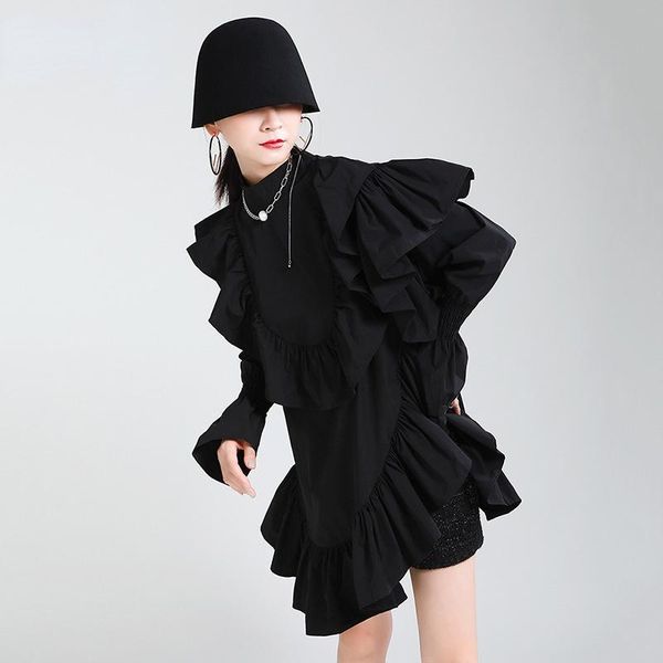 casual dresses fashion tide spring autumn 2021 women black ruffles split joint mimi dress stand collar long sleeve loose fit, Black;gray
casual dresses fashion tide spring autumn 2021 women black ruffles split joint mimi dress stand collar long sleeve loose fit, Black;gray