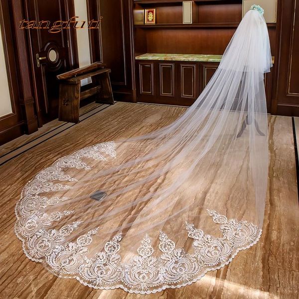 bridal veils 3 meter ivory cathedral wedding 2021 appliques lace two layer tulle long veil accessories, Black
bridal veils 3 meter ivory cathedral wedding 2021 appliques lace two layer tulle long veil accessories, Black