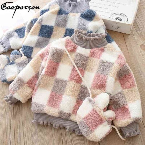 girls long sleeve sweatshirt with bag winter thick warm pullover cute clothing for baby girls plaid sweaters 210715, Black
girls long sleeve sweatshirt with bag winter thick warm pullover cute clothing for baby girls plaid sweaters 210715, Black