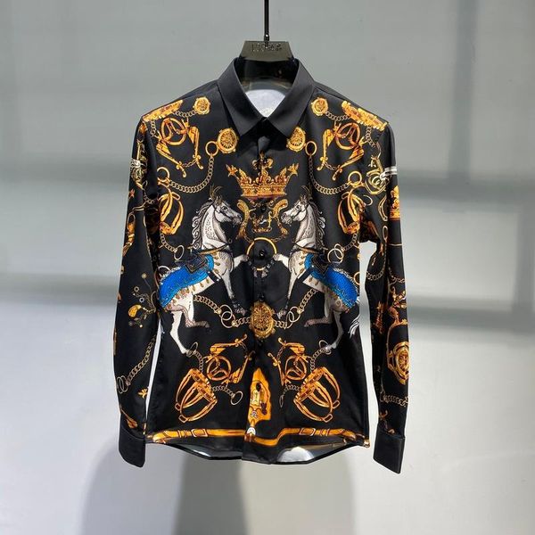 men's casual shirts wz0807 fashion 2021 runway luxury european design party style clothing, White;black
men's casual shirts wz0807 fashion 2021 runway luxury european design party style clothing, White;black