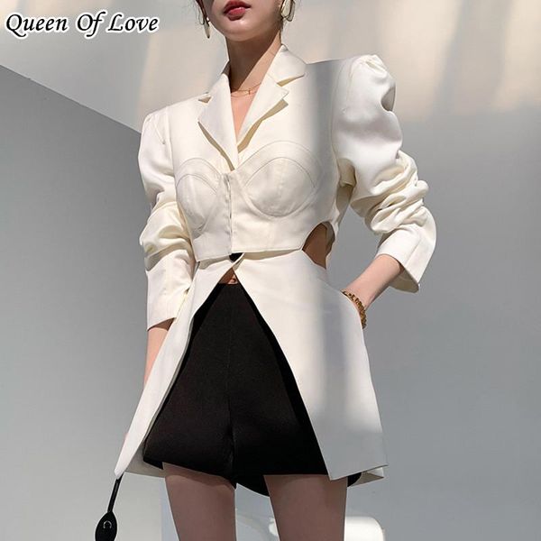 women's jackets high cut out waist blazer dress 2021 autumn fashion elegant streetwear irregular long sleeve one button coat dresses y2, Black;brown
women's jackets high cut out waist blazer dress 2021 autumn fashion elegant streetwear irregular long sleeve one button coat dresses y2, Black;brown