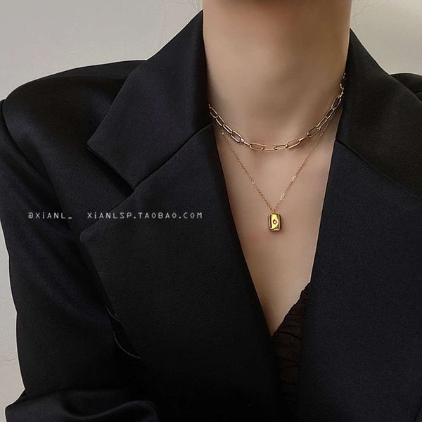 titanium steel necklace women do not fade water drop box ins cool wind small clavicle chain tide net red, Silver
titanium steel necklace women do not fade water drop box ins cool wind small clavicle chain tide net red, Silver