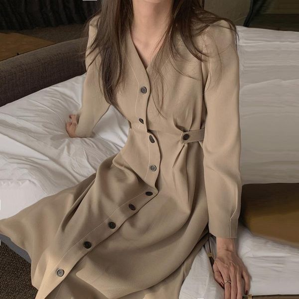 casual dresses korean fashion long sleeve shirt dress vintage evening party oversize spring autumn office female clothing robes, Black;gray
casual dresses korean fashion long sleeve shirt dress vintage evening party oversize spring autumn office female clothing robes, Black;gray