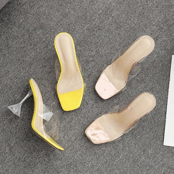 dress shoes women sandals pvc slip on 7cm thin heels high square toe shallow sandalias mujer 2021 size 35-42 beige, Black
dress shoes women sandals pvc slip on 7cm thin heels high square toe shallow sandalias mujer 2021 size 35-42 beige, Black