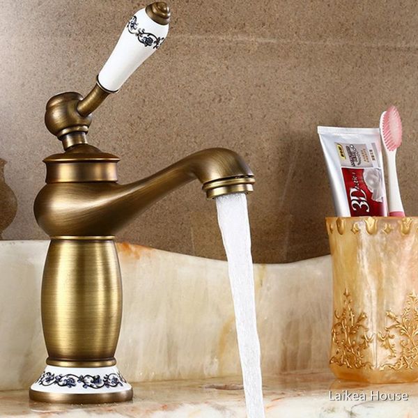 european style antique copper brushed brass basin faucet single handle water mixer taps bath sink solid brass faucets tools
european style antique copper brushed brass basin faucet single handle water mixer taps bath sink solid brass faucets tools
