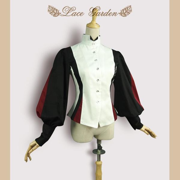 women's blouses & shirts stylish victorian vintage blouse long lantern sleeve color blocked stand collar by lace garden, White
women's blouses & shirts stylish victorian vintage blouse long lantern sleeve color blocked stand collar by lace garden, White