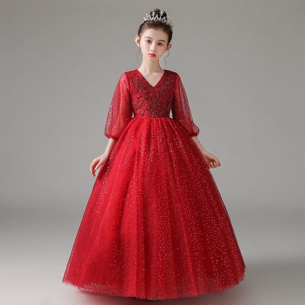 girl's dresses flower girl dress illusion three quarter v-neck princess beading floor-length sequined tulle lace burgundy kids party go, Red;yellow
girl's dresses flower girl dress illusion three quarter v-neck princess beading floor-length sequined tulle lace burgundy kids party go, Red;yellow