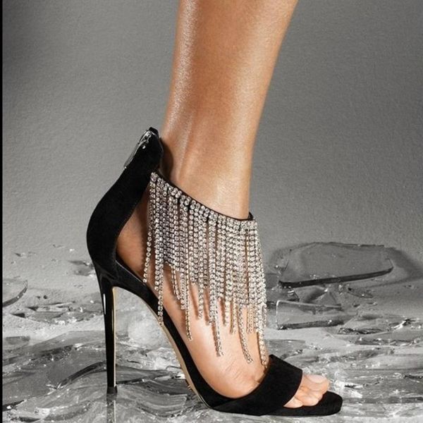 sandals summer women tassels ankle strap rhinestone high heel shoes lady party design thin heels fringed dress ladies, Black
sandals summer women tassels ankle strap rhinestone high heel shoes lady party design thin heels fringed dress ladies, Black