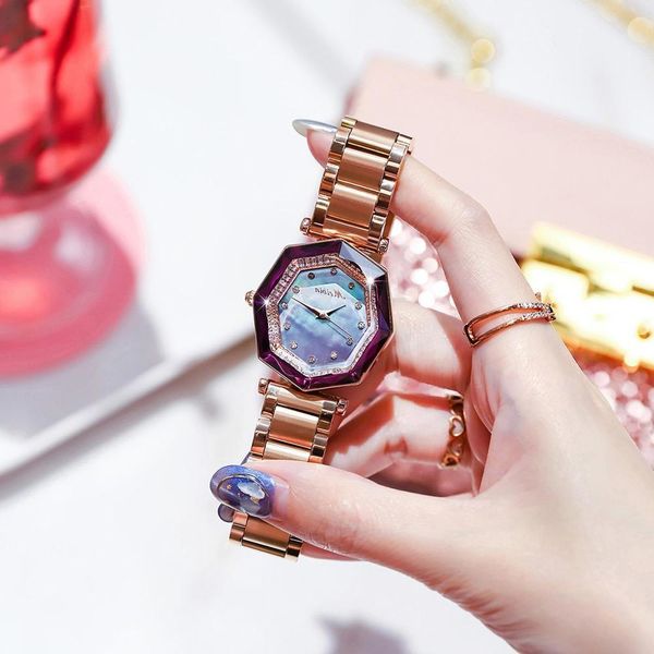 2021 women's meibin simple polygon dial personality starry gradient rhinestone bracelet ladies quartz watch relogio, Slivery;brown
2021 women's meibin simple polygon dial personality starry gradient rhinestone bracelet ladies quartz watch relogio, Slivery;brown