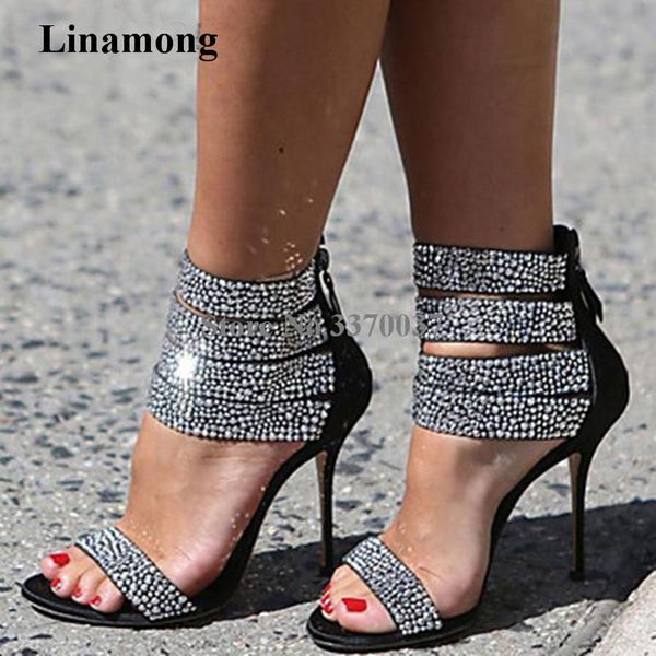 dress shoes ladies fashion bling gold silver rhinestone one strap gladiator sandals ankle wrap crystal high heel, Black
dress shoes ladies fashion bling gold silver rhinestone one strap gladiator sandals ankle wrap crystal high heel, Black