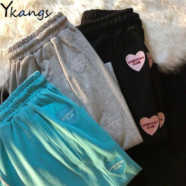 women's shorts drawstring elastic high waist heart embroidery solid baggy female summer korean ulzzang harajuku fashion for women, White;black
women's shorts drawstring elastic high waist heart embroidery solid baggy female summer korean ulzzang harajuku fashion for women, White;black