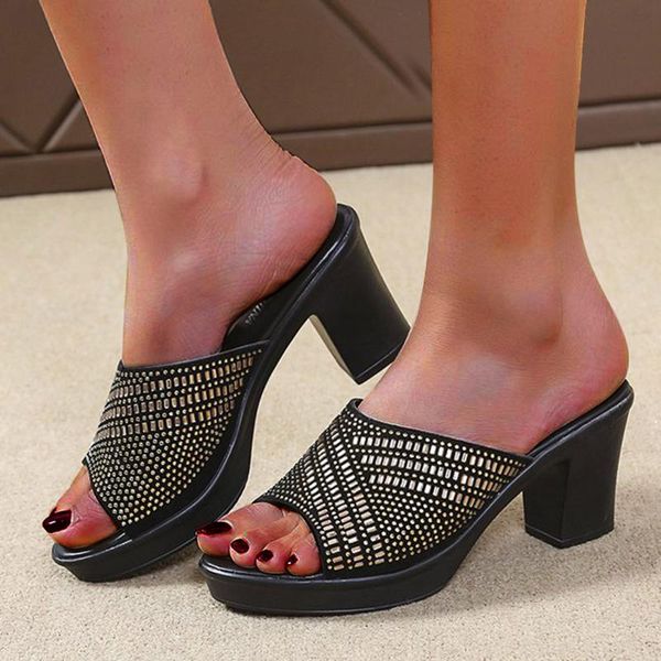 slippers 2021 summer sandal women crystal square high heel ladies shoes round toe women's sandals size 37-42 sapato feminino, Black
slippers 2021 summer sandal women crystal square high heel ladies shoes round toe women's sandals size 37-42 sapato feminino, Black