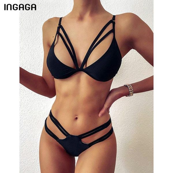 women's swimwear ingaga black bikinis swimsuits push up women cut out biquini string bathing suits 2021 beachwear swim suit, White;black
women's swimwear ingaga black bikinis swimsuits push up women cut out biquini string bathing suits 2021 beachwear swim suit, White;black