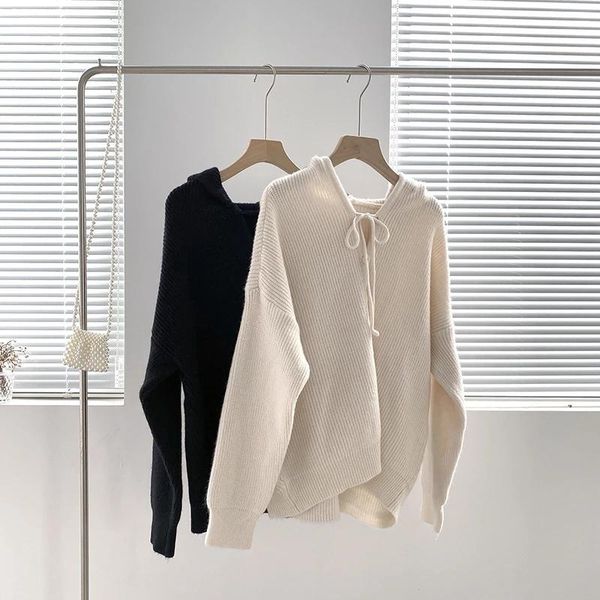 women's knits & tees 2021 spring korean solid hooded sweater women knitted cardigan long sleeve loose fashion knit coat, White
women's knits & tees 2021 spring korean solid hooded sweater women knitted cardigan long sleeve loose fashion knit coat, White