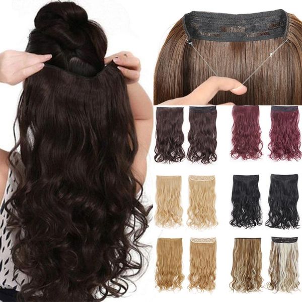 synthetic wigs 16inch 22inch invisible wire in hair fish line pieces for women real, Black
synthetic wigs 16inch 22inch invisible wire in hair fish line pieces for women real, Black