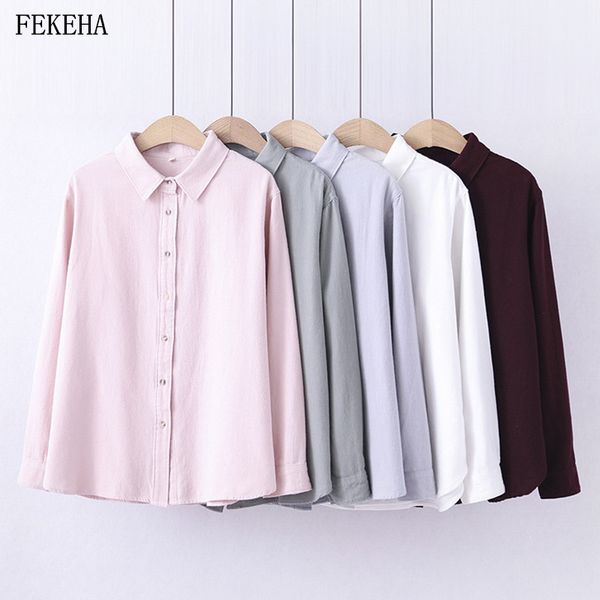 women shirts flannel and blouses 100% cotton lady long sleeve solid color office work white clothes fashion woman blouses 210226
women shirts flannel and blouses 100% cotton lady long sleeve solid color office work white clothes fashion woman blouses 210226