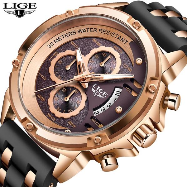 wristwatches lige 2021 casual fashion mens watches 3atm waterproof quartz wrist watch male military chronograph date clock relogio masculino, Slivery;brown
wristwatches lige 2021 casual fashion mens watches 3atm waterproof quartz wrist watch male military chronograph date clock relogio masculino, Slivery;brown