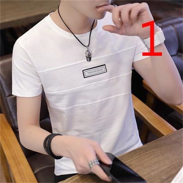 2021 short sleeve cotton t-shirt summer new men's trendy shirt collar slim fit xauw, White;black
2021 short sleeve cotton t-shirt summer new men's trendy shirt collar slim fit xauw, White;black