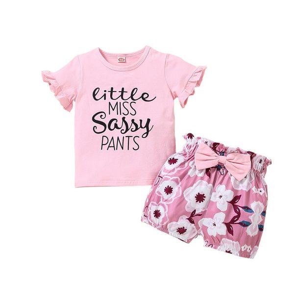 clothing sets summer kids baby girls fashion 2-piece outfit set short sleeve letter print t-shirt+ elastic floral shorts with bowknot, White
clothing sets summer kids baby girls fashion 2-piece outfit set short sleeve letter print t-shirt+ elastic floral shorts with bowknot, White