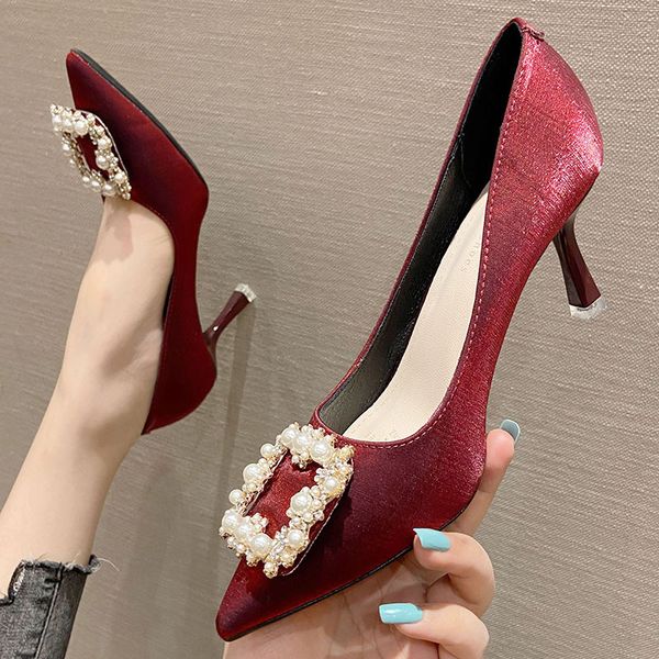 luxury dress shoes sx775-18 high 2021 pointed thin heels wedding women's diamond square buckle xiuhe sho, Black
luxury dress shoes sx775-18 high 2021 pointed thin heels wedding women's diamond square buckle xiuhe sho, Black