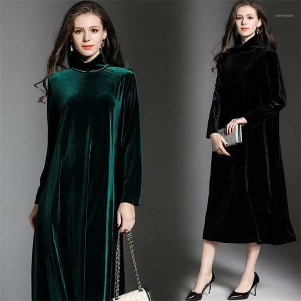 casual dresses winter velvet dress 2021 plus size long sleeves turtleneck green tunic elegant retro vintage velour party, Black;gray
casual dresses winter velvet dress 2021 plus size long sleeves turtleneck green tunic elegant retro vintage velour party, Black;gray