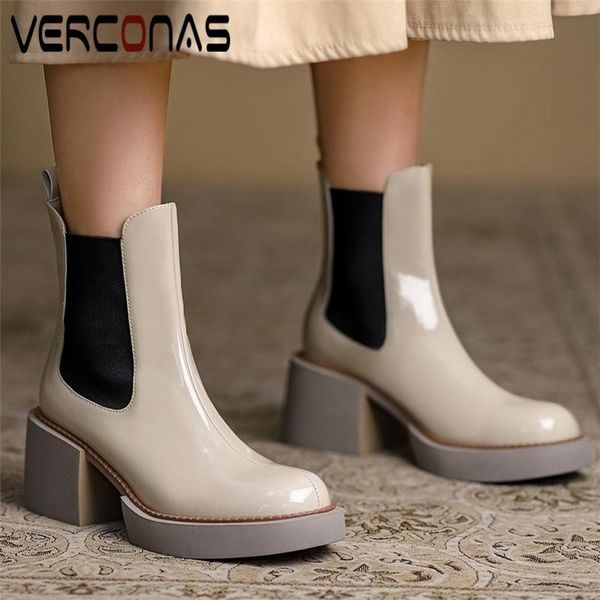 boots verconas autumn fashion concise women ankle platforms round toe genuine leather thick heels working casual shoes woman, Black
boots verconas autumn fashion concise women ankle platforms round toe genuine leather thick heels working casual shoes woman, Black