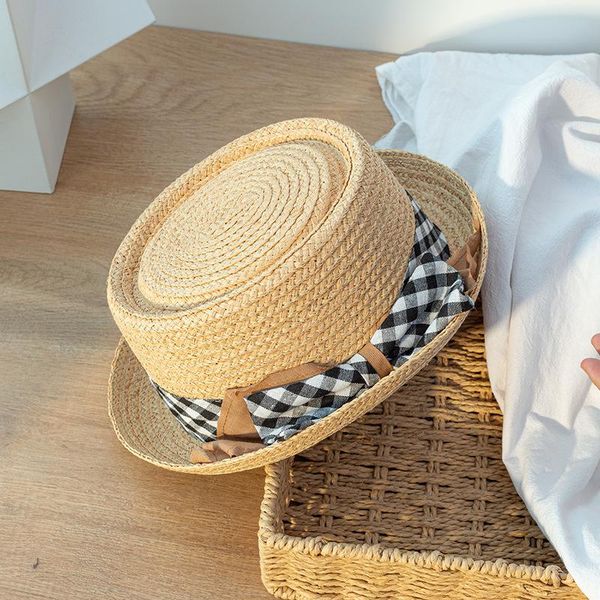 wide brim hats 202103-yy summer handmade raffia straw plaid bowknot small beach holiday lady sun cap women leisure hat, Blue;gray
wide brim hats 202103-yy summer handmade raffia straw plaid bowknot small beach holiday lady sun cap women leisure hat, Blue;gray