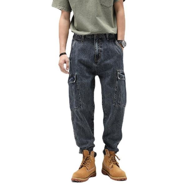 men's jeans fashion vintage baggy cargo pants with multi pockets loose fit outdoor tactical denim trousers big size 28-40, Blue
men's jeans fashion vintage baggy cargo pants with multi pockets loose fit outdoor tactical denim trousers big size 28-40, Blue