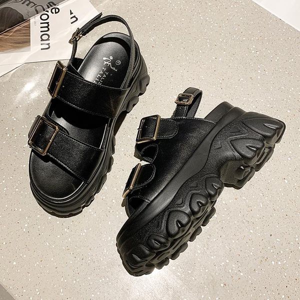 sandals women's 2021 women summer fashion casual platform solid round head open toe high, Black
sandals women's 2021 women summer fashion casual platform solid round head open toe high, Black