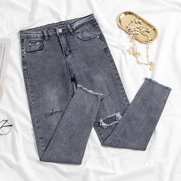 women's jeans 2021 female denim pants hole korean fashion buttom womans pencil gray elastic trousers for ladies donna, Blue
women's jeans 2021 female denim pants hole korean fashion buttom womans pencil gray elastic trousers for ladies donna, Blue