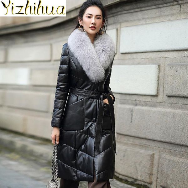 women's leather & faux jacket 2021 winter women 90% white duck down coat female real sheepskin coats fur collar fashion clothes lw7, Black
women's leather & faux jacket 2021 winter women 90% white duck down coat female real sheepskin coats fur collar fashion clothes lw7, Black